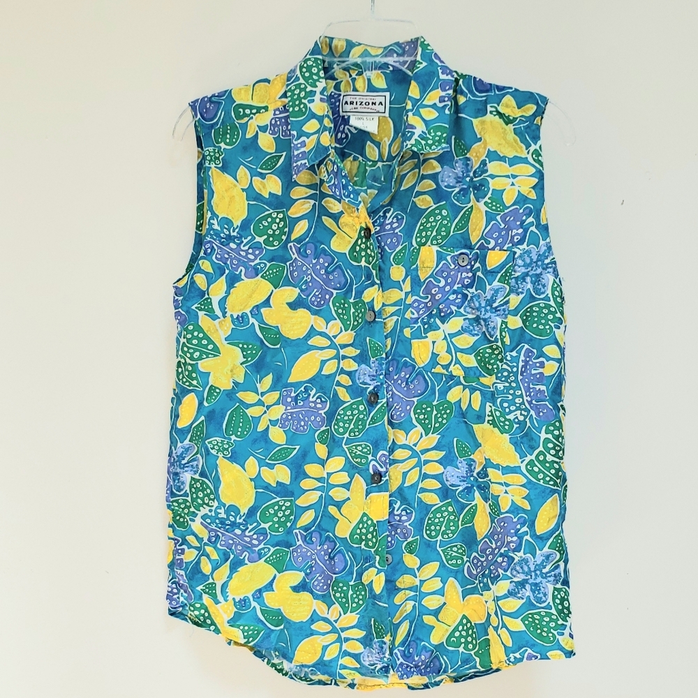 NWOT Arizona Sleeveless silk top size L 14-16